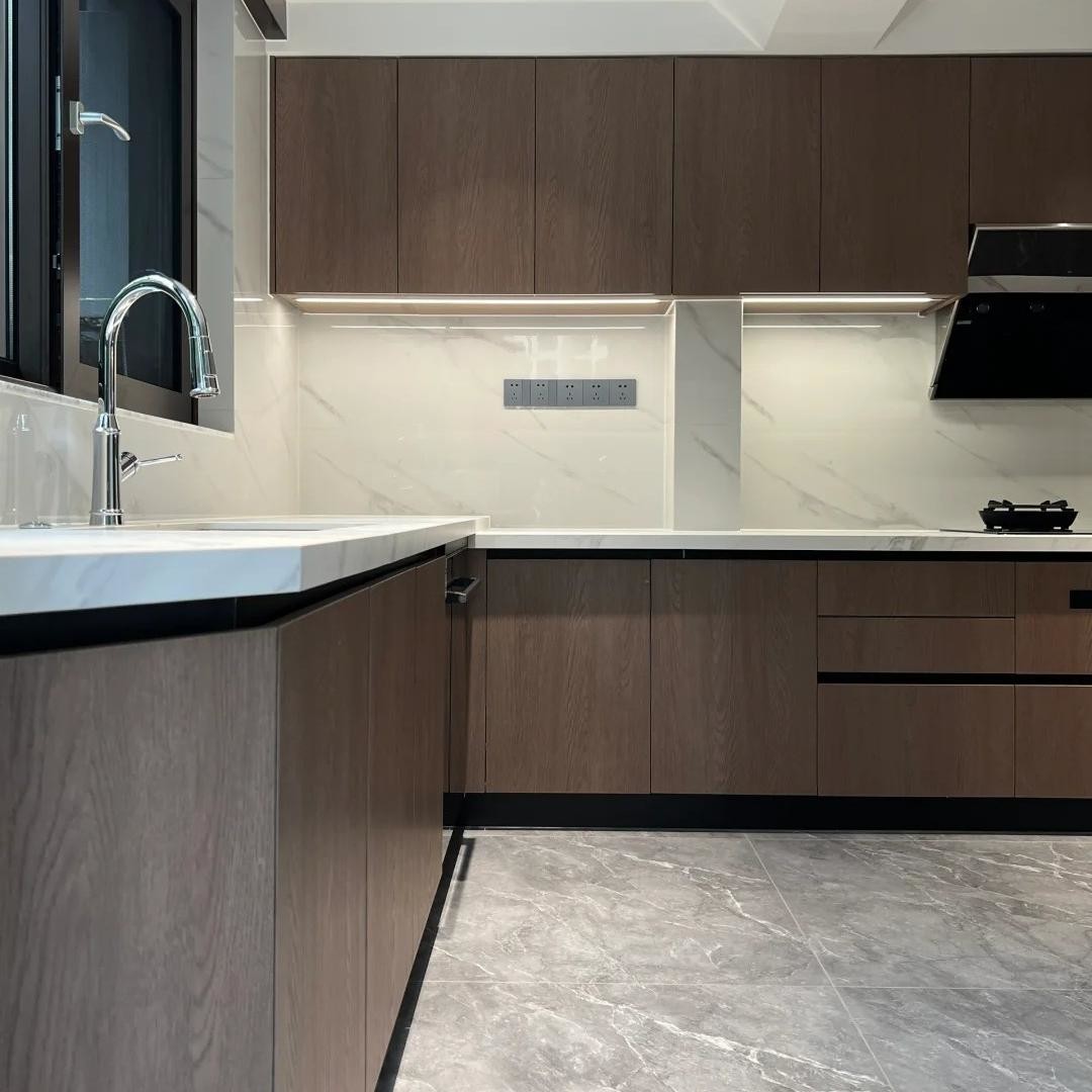 Professional Complete Wooden Veneer Kitchen Design Modern Cupboards For kitchen Cabinet