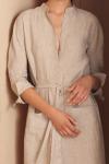 2018 Autumn New Arrivals Muslim Clothes Button Women Belt Maxi Shirt Dress
