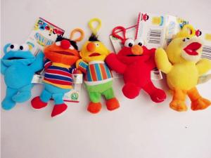 China Cute Sesame Street Plush Stuffed Toys with Hook keychain toys factory