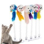 Cute Mouse Self Play Cat Toys Lightweight Funny With Bottom Sucker / Spring