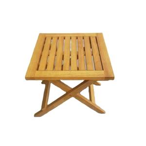 China Modern Design Small Folding Garden Rubber Wood Table for Patio Outdoor Coffee Drinks Mail Packing Modern Style factory