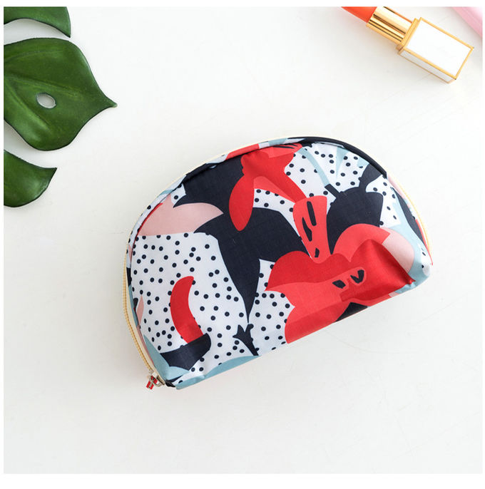 Wholesale Custom Half Moon Shape Printed Practical Wash Makeup Bag