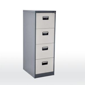 Office Document Dark Grey Four drawer Shallow Depth Filing Cabinets