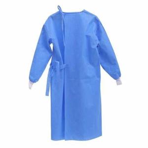 China Blue Disposable Isolation Gown , Disposable Medical Gowns For Virus Protection factory
