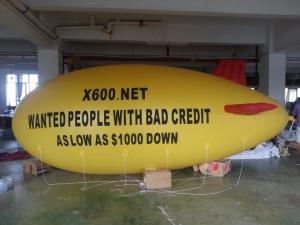 China inflatable air yellow blimp with red wings for sale factory