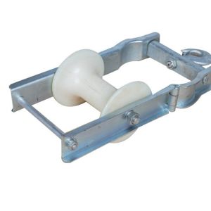 Aerial Cable Stringing Roller With Hook , Nylon Cable Pulley Stringing Block