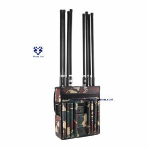 China Military 80W Mobile Signal Backpack Blocker Jammer GSM 4G Cell Phone Signal Jammer factory
