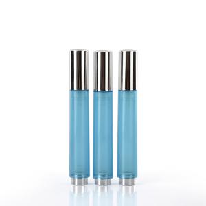 China Luxury Empty Foundation Bottle With Pump 10ml 15ml Blue Plastic Acrylic PMMA Plating Cap factory