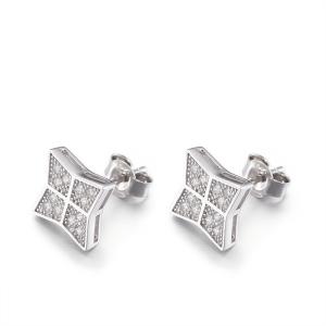 China 1.93g Howl's Moving Castle Earrings Mirror-Polished Shuriken Shape factory