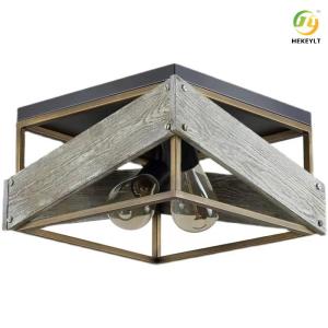 China Industrial Wooden LED Ceiling Lamp For Bedroom factory