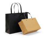 Kraft Paperboard Goodie Bags With Handles Retail Shopping Tote OEM