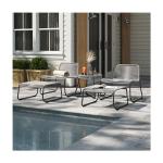 Minimalist Design Garden Set 2 Seating Outdoor Furniture Lounge Set for Poolside
