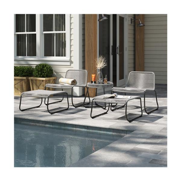 Minimalist Design Garden Set 2 Seating Outdoor Furniture Lounge Set for Poolside