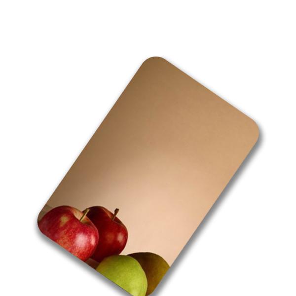 Hot Rolled Waterproof Golden Mirror SS Sheet , 436L Stainless Steel Sheet Rose