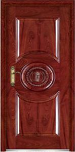 China steel wood security armored door factory