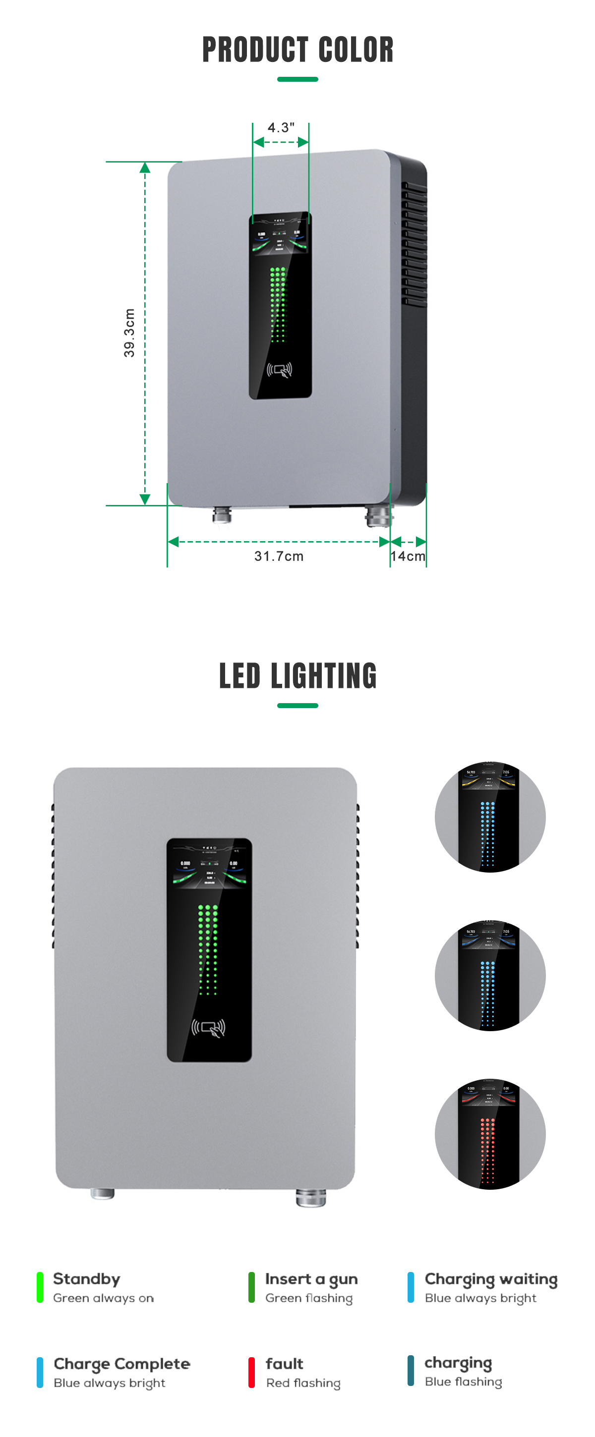 E-mingze 20kW 50A Max Fast Electric Vehicle Charging Station for Wall-mounted Charging Equipment