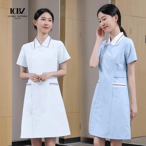 Nursing Medical Nurses Set Uniform Sets Scrub Jogger Suit Ciel Blue Floral for