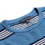 Stripe Winter Woolen Sweater For Mens , Crew Neck Mens Pullover Sweater
