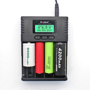 China Soshine H4 LCD Charger for Li-ion/NiMH/ LiIFePO4 battery 14500 18350 18650 26650 AA AAA C factory