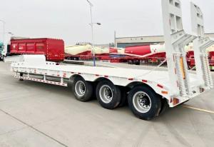 China 3 Axle Lowbed Semi Trailer Lowboy High Capacity Low Bed Truck Trailer 2180mm Tread factory