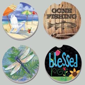 China China Factory Wholesale Price 4'' Shiny Round Ceramic Cork Coaster for Gift, Promotion Use, Set of 6 factory