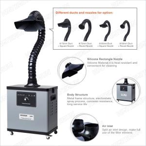 China 80W Portable Solder Fume Extractor 235m3/h System Flow With Removable Wheels factory