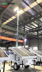 China solar power light tower-9m hydraulic mast-4x435 solar panels-8x200AH batteries factory