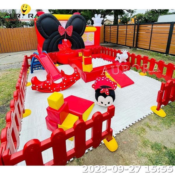 Kids Inflatable Soft Play Equipment With Bouncy Castle Indoor Outdoor Birthday
