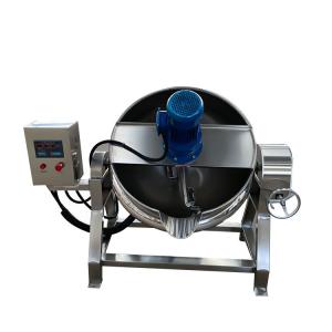China Tilting cooking candy kettle with agitator Gas Steam electric jacketed kettle cooking pot with mixer factory