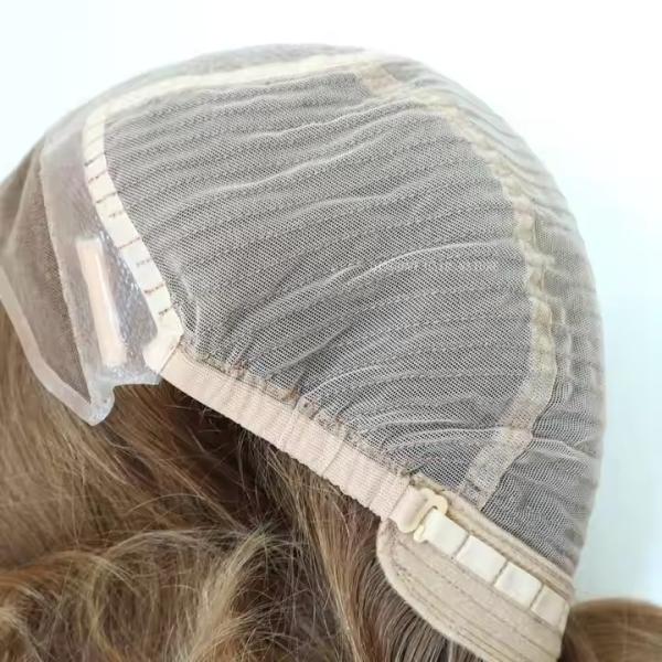 Jewish Wigs Brown Injection Silk Top Kosher Lace Front Jewish Wigs New Glueless