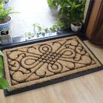 Beautiful Flat Door Mat , Coconut Fiber Doormat Embossed Sunflower