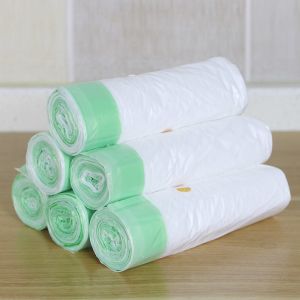 HDPE LDPE Recycled Plastic Trash Bags Green Dustbin Polythene Roll