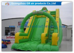 China Kubus Theme Green Inflatable Dry Slide Trampoline Slide For Commercial Party factory