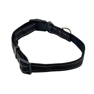 Reflective Adjustable Basic Simple Nylon Dog Collars With Locking Buckle