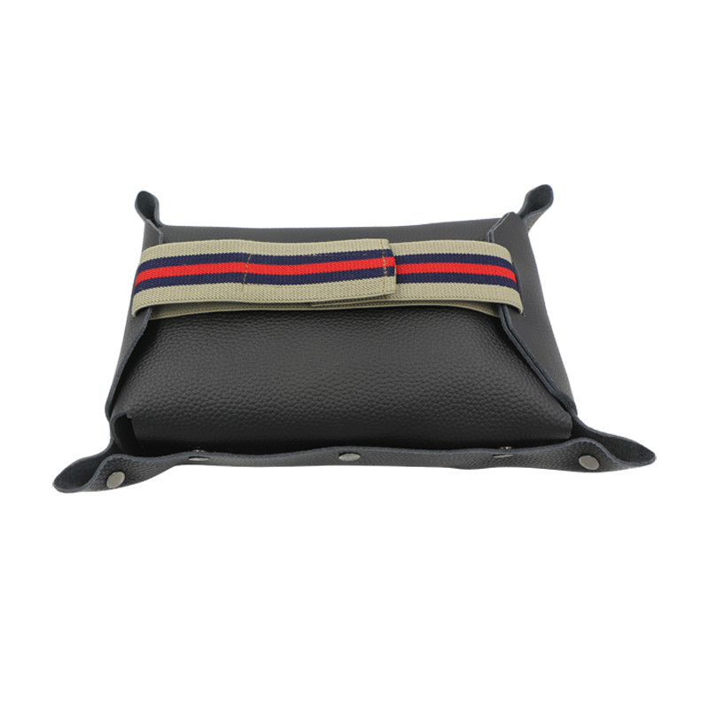 19.5*12*6cm Leather Tissue Box Cover Red Suede Multi Function