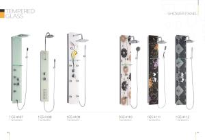 China Colorful Pattern Shower Columns Panels , Tempered Glass Shower Panel With Top Shower factory
