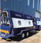 Mobile Security Barrier Of Hot Dipped Galvanized 3d Razor Wire Trailer 1000w