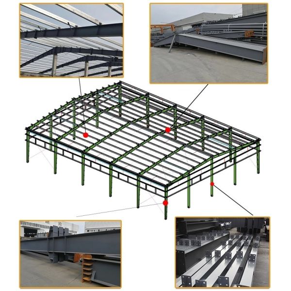 Supporting Third Party Test Pre Designed Steel Structure Frame Warehouse Office Buildings