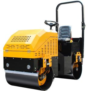 China 1000kg Vibratory Mini Road Compactor Double Drum Ride On Road Roller for Construction factory