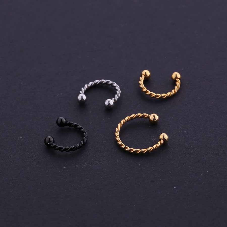 Surgical Steel Twist Eyebrow/ Nose/Ear/ Lip Ring,BCR Body Piercing Earring tragus ring