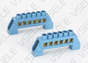 China Screw Busbar Terminal Block Bridge Electric Neutral Wiring Green Blue White factory