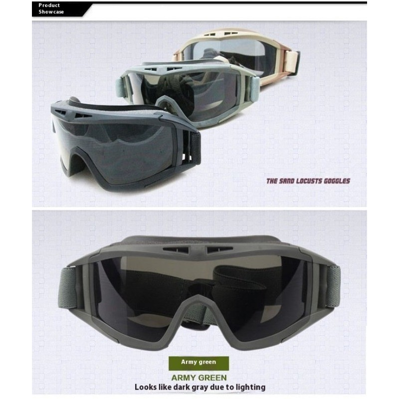 Desert Tactical Goggles-Special Forces- style Protective Eyewear for Military Enthusiasts Ideal for Outdoor Cycling Windproof Anti - fog and Shock
