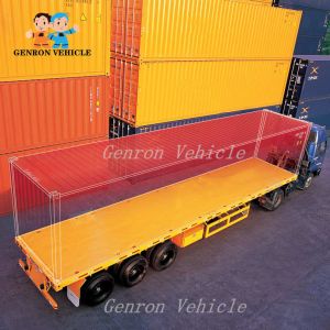China Genron 20/40ft Container Semi Trailer Flatbed Platform on sale
