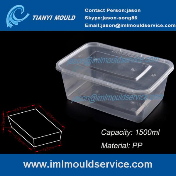 PP 1500 ml thin wall clear plastic food boxes/fish boxes/fruit container mould