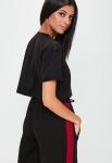 Petite Clothing Black Roll Sleeve T Shirt Women