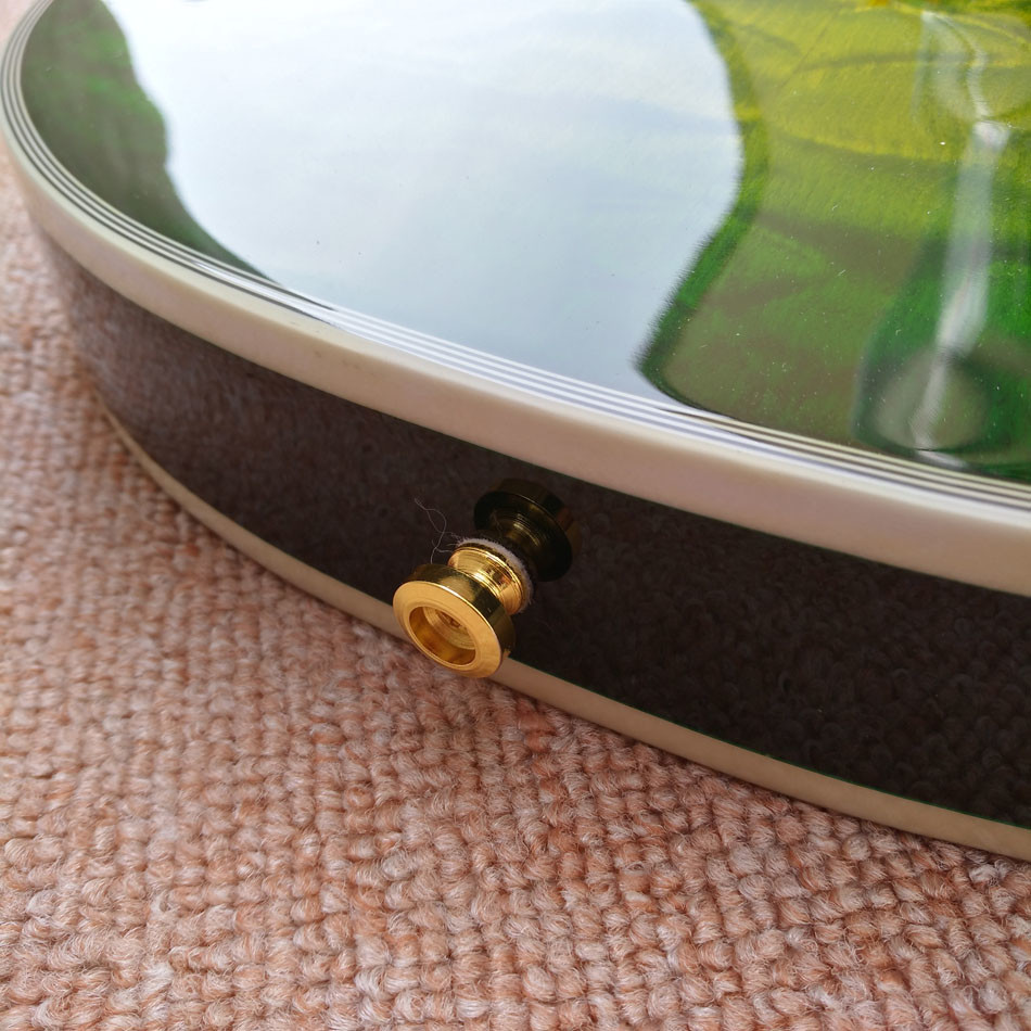 New style high-quality custom LP electric guitar, Green Flame Maple Top electric guitar with Gold hardware