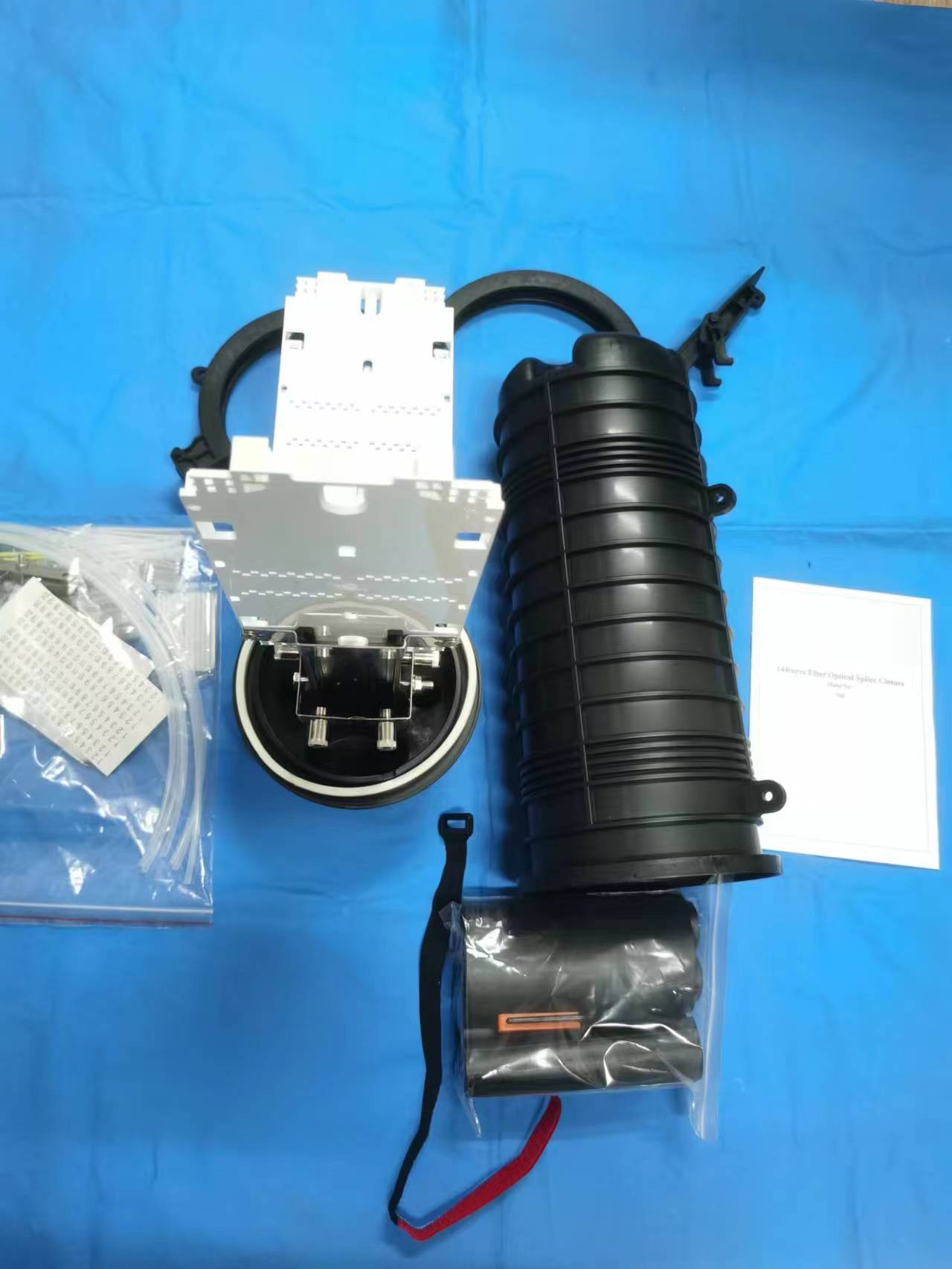 144 Cores Fiber Optic Splice Closure for FTTH Outdoor IP68 Waterproof Inlet/Outlet 1 4