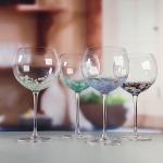 Customized Hand Blowned Half-confetti Lead Free Crystal Wine Glass Set