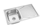 33*20 Inch Topmount Kitchen SS Sink With Drainboard Indian Size