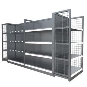 China 100KG Q235 Supermarket Shelf Rack 4 Tier Metal Shelf Gondola 1.5mm factory